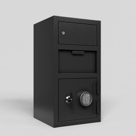 690 Double-door tipping cabinet Digital Depository Safe Made of Carbon Steel Electronic Code Lock Depository Safe with Deposit Slot Depository Box for