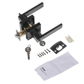 VEVOR Entry Lever Door Handle, 1 PC Black Entry Knob, Lock and Key Locking Lever Set, Contemporary Square Door Lever