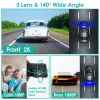 2K Car DVR 3 Channel Dash Cam Camcorder Camera Recorder with 140Â° Angle GPS WiFi Night Vision G-sensor Loop Recording Parking Monitor