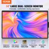 VEVOR Portable Laptop Screen Extender, 14" FHD 1080P IPS Triple Extended Monitor for 13"-17" Laptop