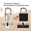 2pcs Secure Your Valuables with the Transparent Practice Padlock Tool Kit - Perfect for Sheds, Lockers, and Toolboxes