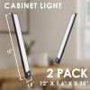 LED Motion Sensor Cabinet Light 12 Inch. Pack of 2 Black Under Cabinet Lights Motion Sensor. 51 LEDs Aluminum + PC Motion Sensor Under Cabinet Light R