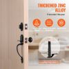 VEVOR Front Door Handle and Deadbolt Set, Matte Black Front Door Lock Set with Interior Knob, Adjustable Hole Spacing Single Cylinder Handleset