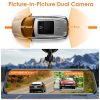 4K Car DVR 12in Dash Cam Camcorder Camera Recorder with 170Â° Angle Loop Recording Motion Detection Night Vision Voice Control APP Control G-sensor