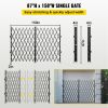 VEVOR Double Folding Security Gate, 7.1' H x 12.5' W Folding Door Gate, Steel Accordion Security Gate, Flexible Expanding Security Gate