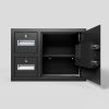 Steel Security Safe and Lock Box with Electronic Keypad - Secure Cash, Jewelry, ID Documents, Black,1.85 Cubic Feet