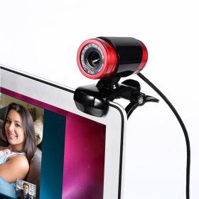 High-definition Computer Wired Camera 480P ; Built-in Microphone USB; Plug And Play ; Driver-free ; Video Call ; Chat (Color: Black Red*3)