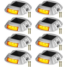 Vevor Driveway Lights, 8-Pack Solar Driveway Lights with Switch Button, Solar Deck Lights Waterproof (Quantity: 8 Pieces, Color: Orange)