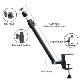 SH Desktop Light Stand C-clamp Light Tripod With 1/4" Ball Head Adjustable Tabletop Bracket Stand For Camera, Ring Light (Color: New U-stand)