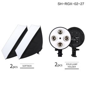 50x70 Photography Softbox Studio Photo Lighting Kit Soft Box Continuous Light System For Camera With 5500K E27 Photographic Bulb (Color: NO Tripod)