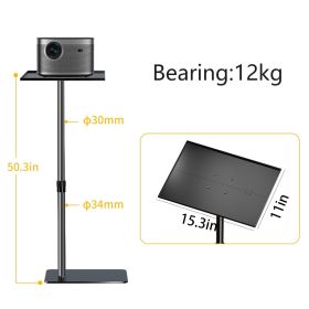 128cm/50Inch Floor Projector Support Stand Metal Holder Multi-angle Adjustable 360 PTZ Rotating Projector Bracket for Film Video (Color: SH-DJ-04-128-A)